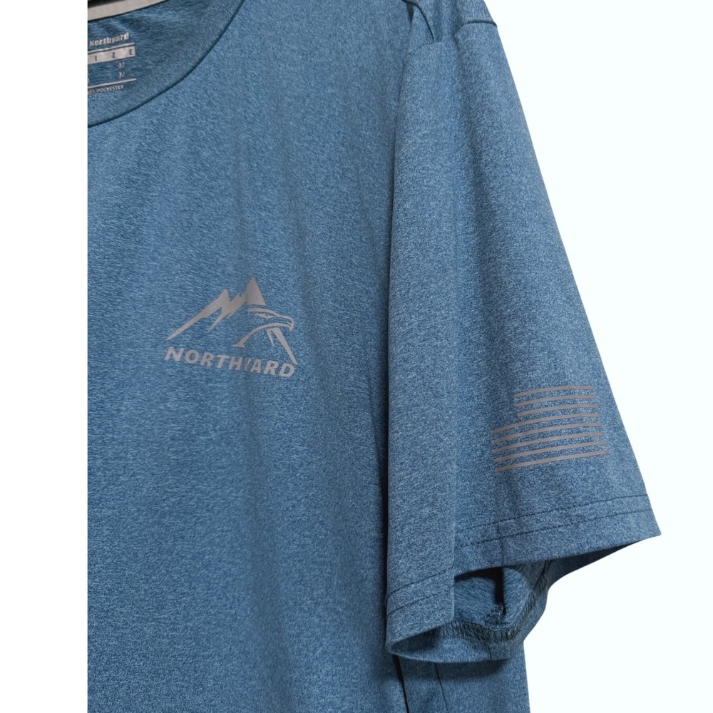 Northyard Mens Performance T-Shirt Heather Blue‎ Short Sleeve Athletic Size M - Picture 3 of 6